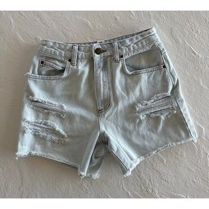 Billabong Light Denim Distressed High Waisted Short